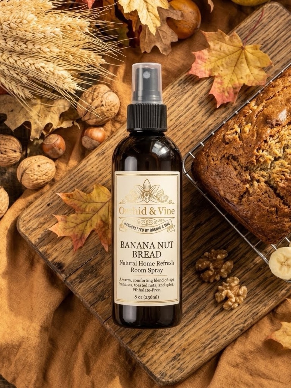 Orchid & Vine Banana Nut Bread Room & Linen Spray Warm Home Refresh